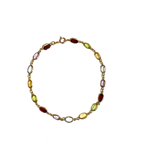 9ct Gold Natural Gemstone Bracelet