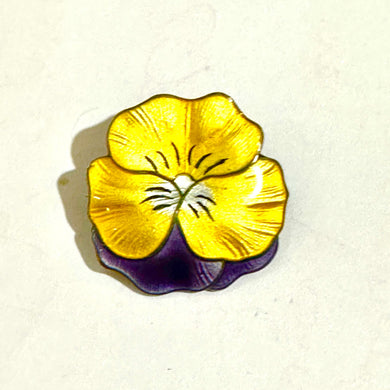 Antique Sterling Silver Pansy Flower Brooch