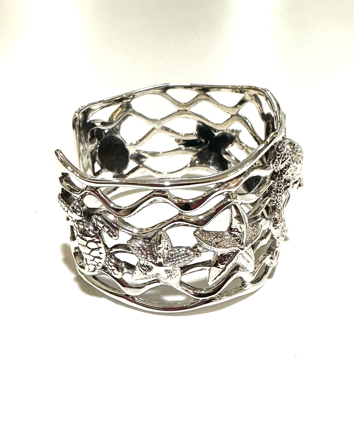 Sterling Silver Starfish Turtle Octopus Cuff