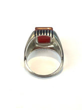 Square Carnelian and Sterling Silver Ring