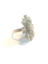 Sterling Silver and Marcasite Flower Ring