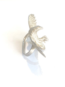 Silver Plate Eagle Double Knuckle Ring