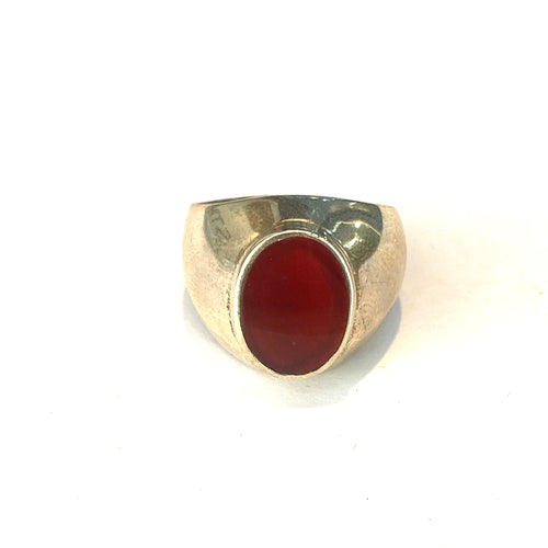 Sterling Silver Carnelian Oval Ring