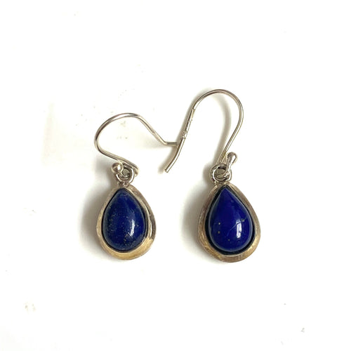 Sterling Silver Lapis Lazuli Pear Shaped Earrings