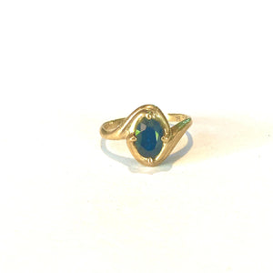 9ct Gold Faceted Sapphire Ring