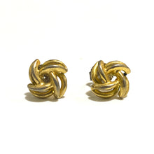 Sterling Silver Gold Plate Knotted Square Earrings
