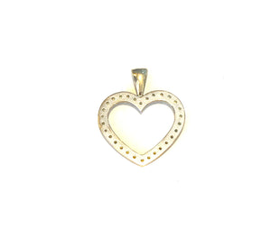 9ct White Gold Yellow Sapphire Heart Pendant