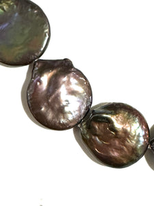 Coin Pearl Necklace with Sterling Silver Clasp