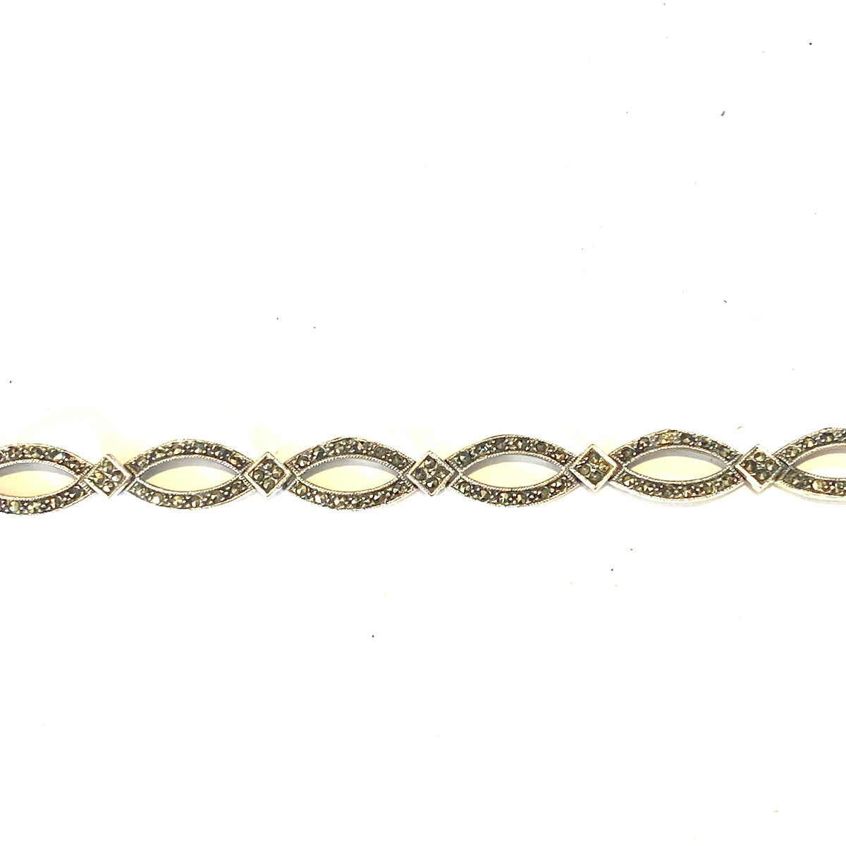 Sterling Silver Marcasite Oval Bracelet