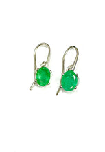 Emerald Sterling Silver Drop Earrings