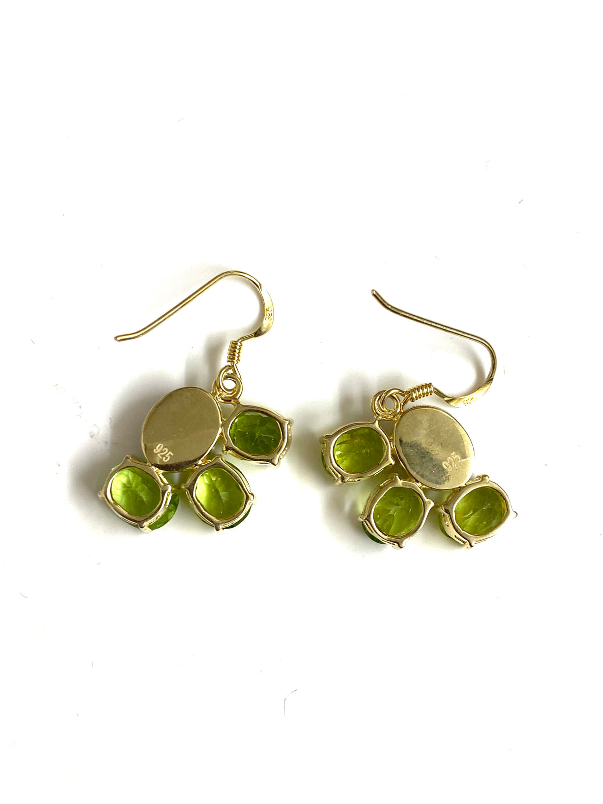 Sterling Silver Gold Plate Peridot and Australian Opal Earrings