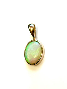 9ct Gold Semi Black Australian Opal Small Pendant