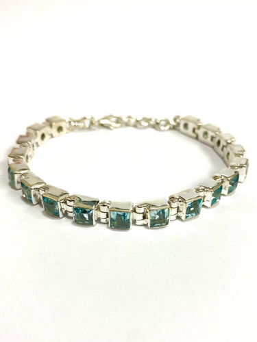 Blue Topaz Sterling Silver Bracelet