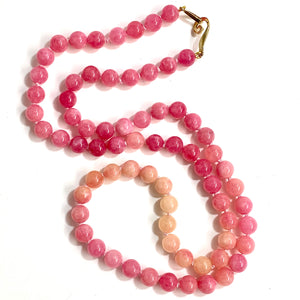 Round Strawberry Agate Beaded Necklace