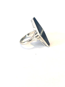 9ct Gold Diamond and Black Onyx Ring