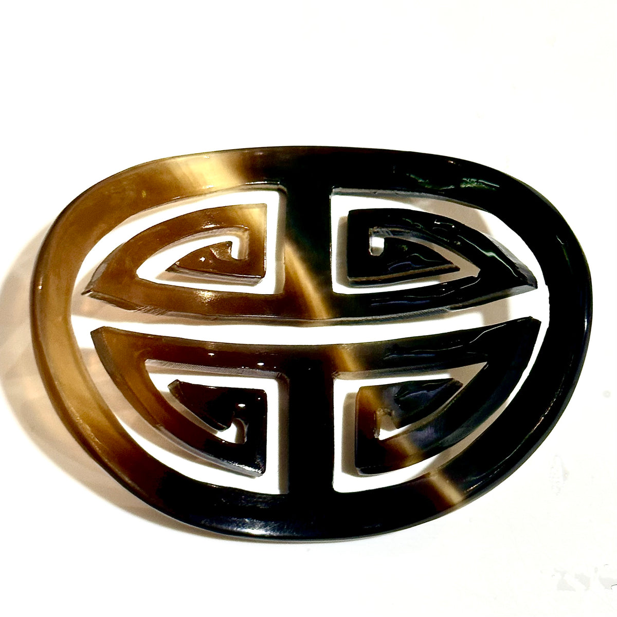 Tortoiseshell Arched Oval Hair Pin and Slide