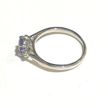 9ct White Gold Ceylon Sapphire and Diamond Solitaire Ring