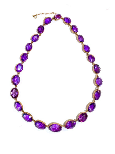 Antique Amethyst Necklace Rose Gold