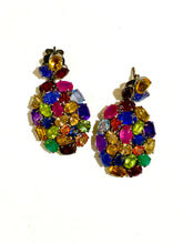 Sterling Silver Multi-Coloured Gemstone Stud Earrings