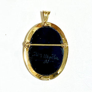 18ct Yellow Gold Cameo Pendant Brooch