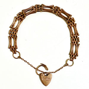 9ct Rose Gold Chain Bracelet with Safety Chain