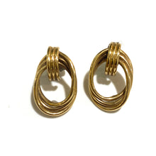 Sterling Silver Gold Plate Triple Hoop Earrings