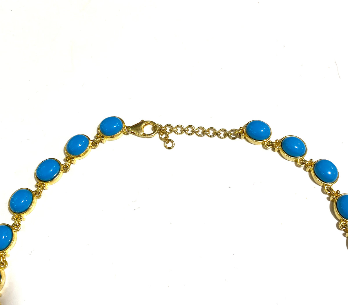 Kingman Turquoise and Sterling Silver Gold Plate Necklace