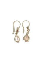 Sterling Silver Rose Quartz and Tourmaline Earrings