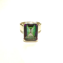 Sterling Silver Extra Large Baguette Mystic Topaz Ring