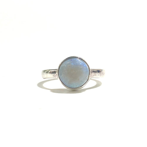 Sterling Silver White Opal Ring