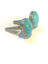 Sterling Silver and Amazonite Cufflinks