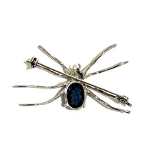 Sterling Silver Black Onyx Spider Brooch