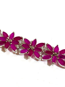 Ruby Sterling Silver Bracelet