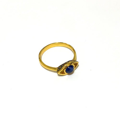 Gemstone and Enamel Evil Eye Ring