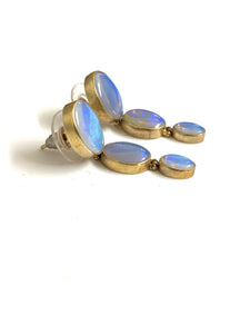 Sterling Silver Gold Plate Opal Earrings