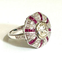 9ct White Gold Diamond and Ruby Ring