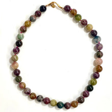 10mm Round Multi Coloured Tourmaline Beaded Necklace