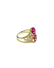 9ct White Gold Diamonds and Ruby's set ring in a Target Design