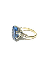 9ct White and Yellow Gold 10.17ct Created Blue Spinel Cocktail Ring