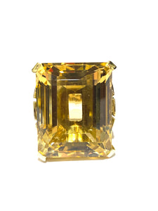 9ct Yellow Gold Yellow Retro Citrine Cocktail Ring