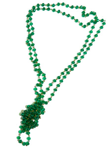 Extra Long Faceted Emerald Crystal Necklace