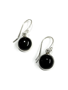 Onyx Sterling Silver Drop Earrings