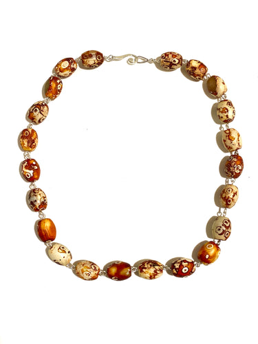 Marble Agate Beaded Necklace