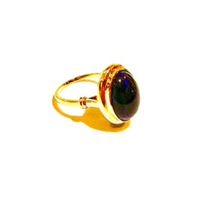 18ct Yellow Gold Black Opal Cabochon Ring