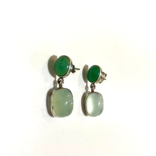 Sterling Silver Chrysoprase Drop Earrings