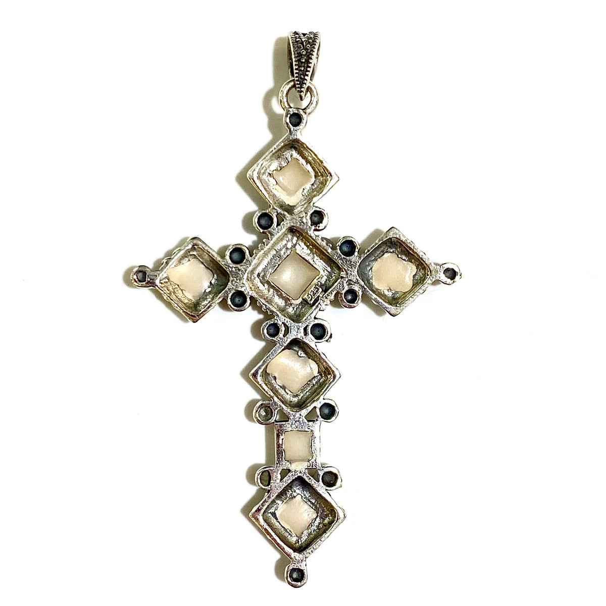 Sterling Silver Mother of Pearl Cross Pendant