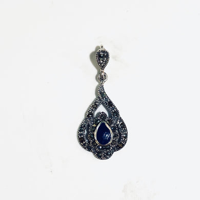 Sterling Silver Marcasite and Enamel Pendant