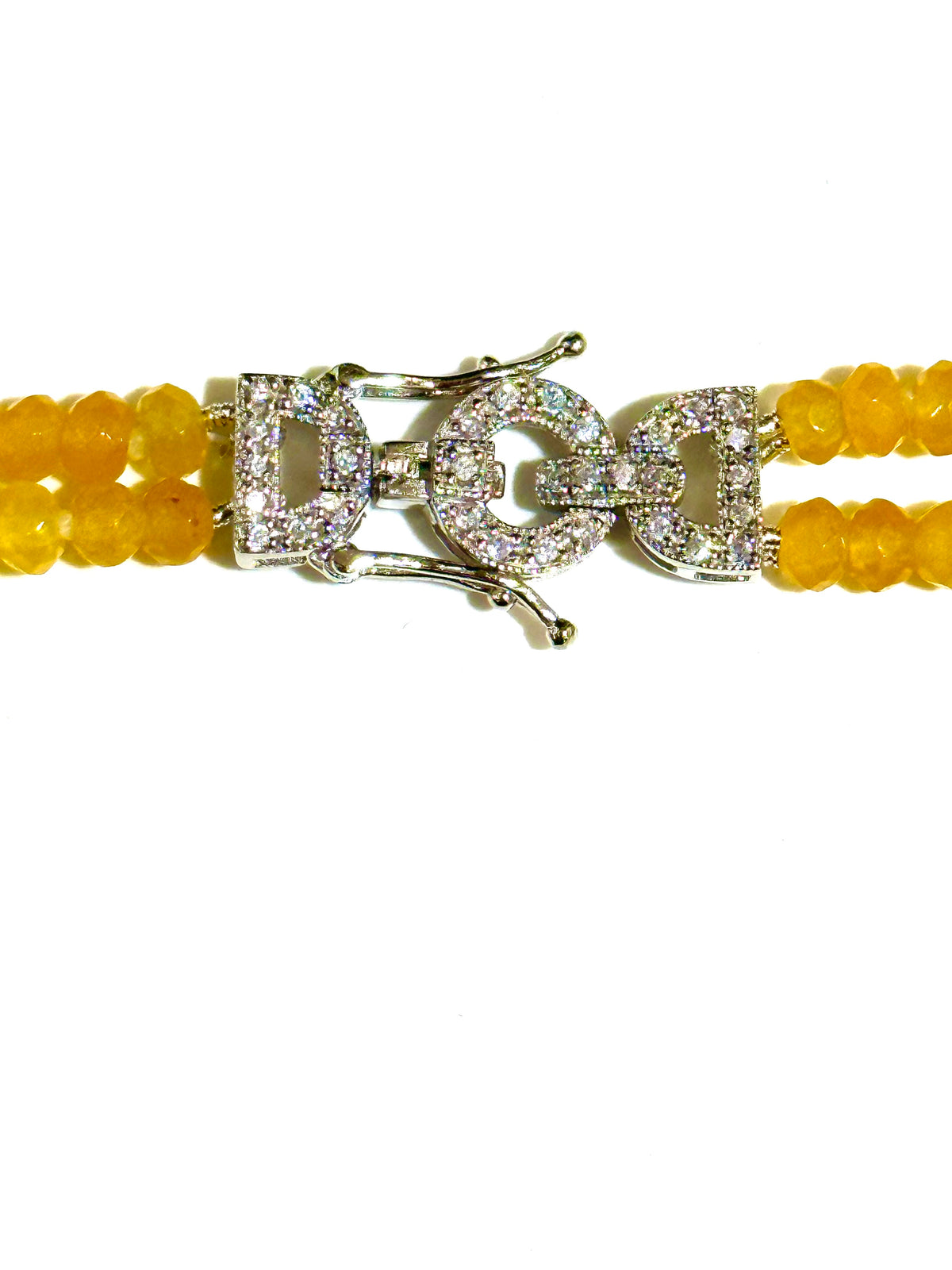 Faceted Yellow Beadded Agate Swag Necklace