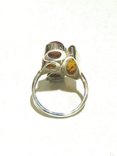 Sterling Silver Asymmetrical Honey Amber Ring