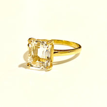 9ct Yellow Gold White Spinel Solitaire Ring